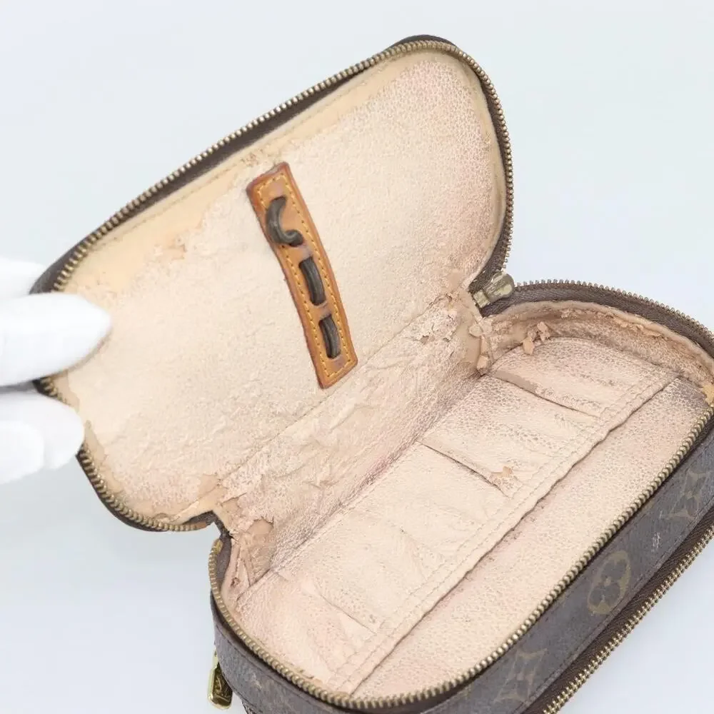 Louis Vuitton Monogram Trousse Brush PM Cosmetic Pouch Brown